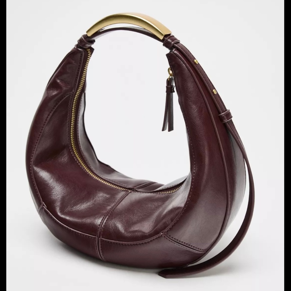 Zara Oval Bag With Metal Strap/Handle